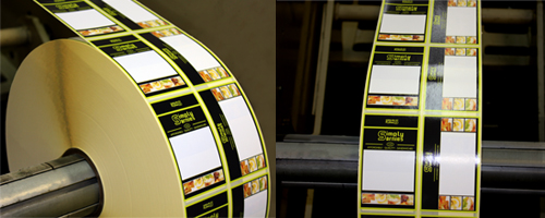 Etiquette printed labels for simply Sarnies The Etiquette printing team produced two orientation printed labels for Kent Hospitality Simply Sarnie